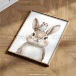 Bunny with Bird on Top – Cute Animal Wall Art