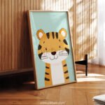 Cute Tiger Character – Playful Animal Wall Art