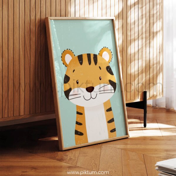 Cute Tiger Character – Playful Animal Wall Art