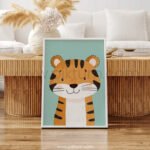 Cute Tiger Character – Playful Animal Wall Art