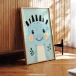 Cute Dinosaur with Spikes – Playful Animal Wall Art