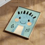 Cute Dinosaur with Spikes – Playful Animal Wall Art
