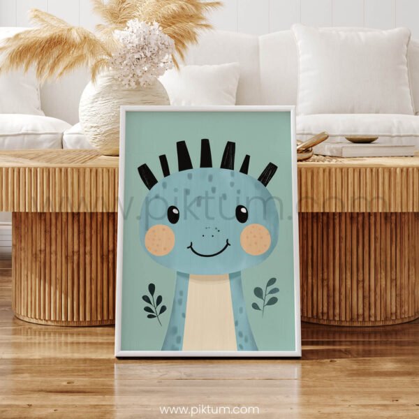 Cute Dinosaur with Spikes – Playful Animal Wall Art