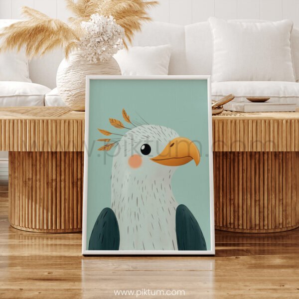 Playful Eagle Character Art for Kids Room