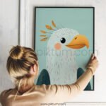 Playful Eagle Character Art for Kids Room