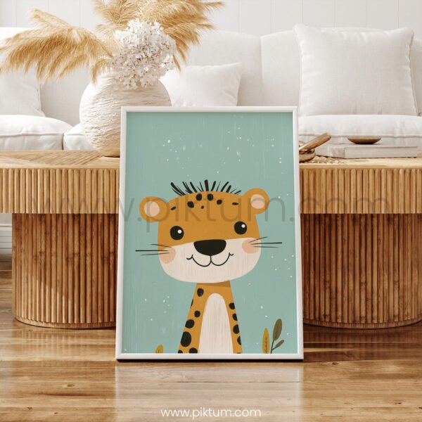 Playful Leopard Character Illustration for Kids Room