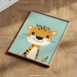 Playful Leopard Character Illustration for Kids Room