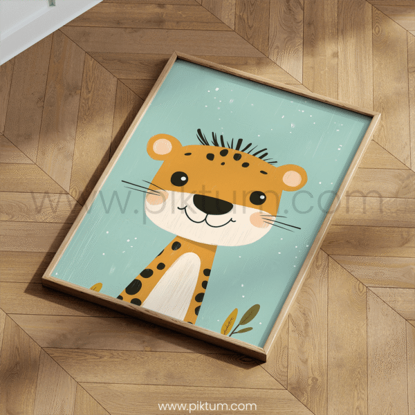 Playful Leopard Character Illustration for Kids Room