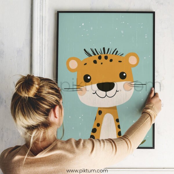 Playful Leopard Character Illustration for Kids Room