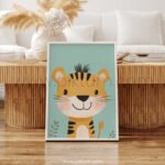 Playful Tiger Character Art for Kids Room