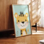 Playful Tiger Character Art for Kids Room