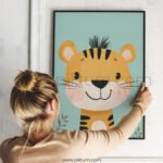 Playful Tiger Character Art for Kids Room
