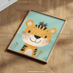 Playful Tiger Character Art for Kids Room