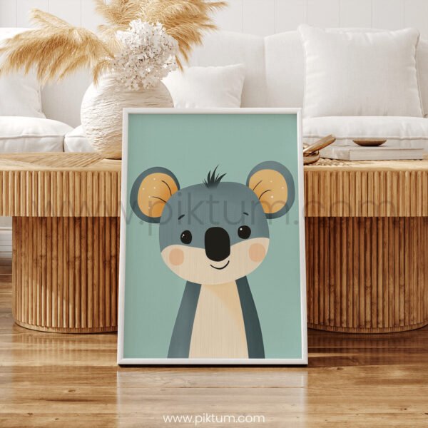 Cute Koala Character Art for Kids Room