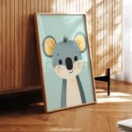 Cute Koala Character Art for Kids Room