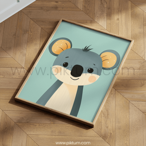 Cute Koala Character Art for Kids Room