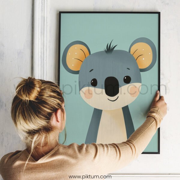 Cute Koala Character Art for Kids Room