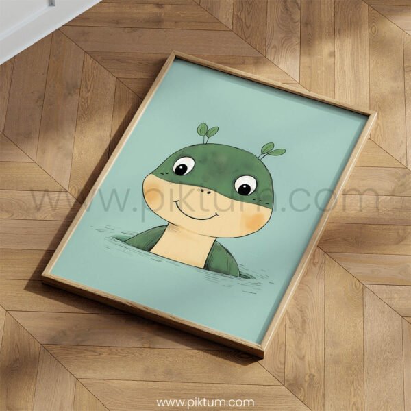 Charming Frog with Sprout Antennae – Kids Room Art