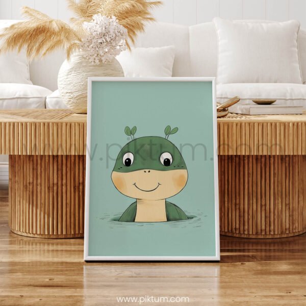 Charming Frog with Sprout Antennae – Kids Room Art