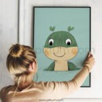 Charming Frog with Sprout Antennae – Kids Room Art