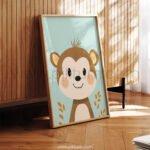 Cheerful Monkey Illustration for Kids Room