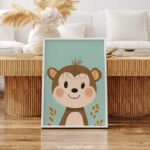 Cheerful Monkey Illustration for Kids Room