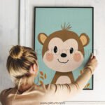Cheerful Monkey Illustration for Kids Room