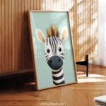 Cute Zebra Wall Art – Safari Nursery Print