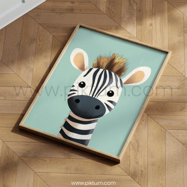 Cute Zebra Wall Art – Safari Nursery Print