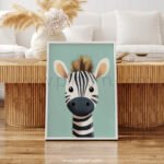 Cute Zebra Wall Art – Safari Nursery Print