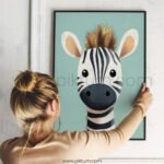 Cute Zebra Wall Art – Safari Nursery Print