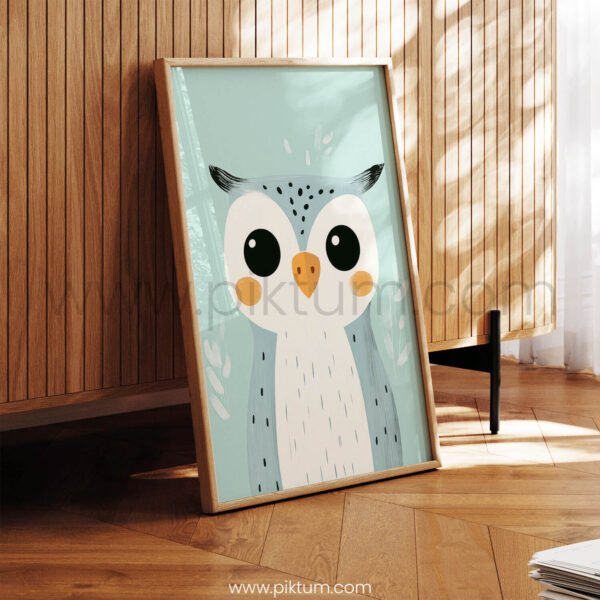 Cute Owl Character – Whimsical Animal Wall Art