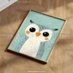 Cute Owl Character – Whimsical Animal Wall Art