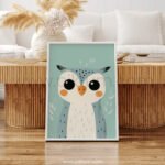 Cute Owl Character – Whimsical Animal Wall Art
