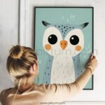 Cute Owl Character – Whimsical Animal Wall Art