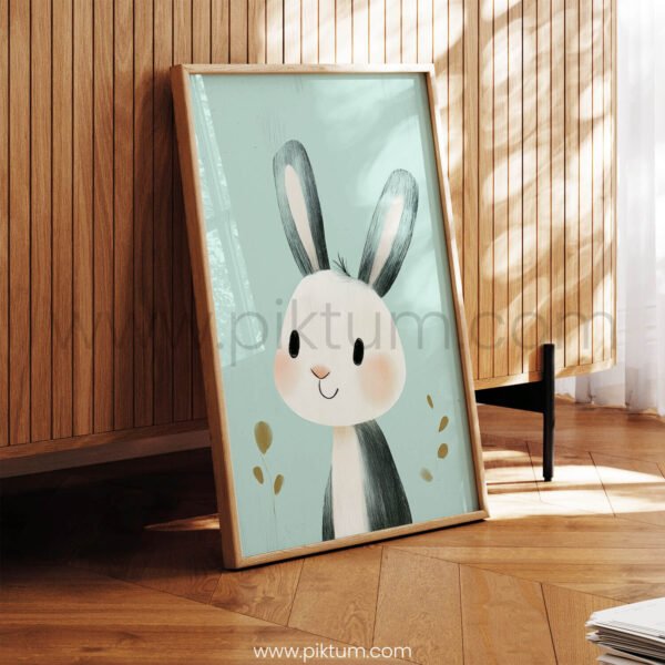 Cute Bunny Character – Whimsical Animal Wall Art