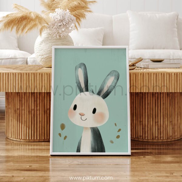 Cute Bunny Character – Whimsical Animal Wall Art