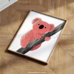 Cute Koala  Illustration Wall Art – Playful Animal Print for Kids Room Decor