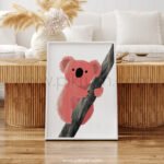 Cute Koala  Illustration Wall Art – Playful Animal Print for Kids Room Decor