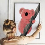 Cute Koala  Illustration Wall Art – Playful Animal Print for Kids Room Decor