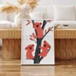 Cute Koala Family Illustration Wall Art – Playful Animal Print for Kids Room Decor