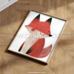 Soft Fox Illustration Wall Art – Calm Woodland Animal Print