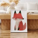 Soft Fox Illustration Wall Art – Calm Woodland Animal Print