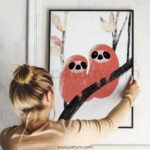 Sweet Sloth Pair Illustration Wall Art – Calm Jungle Animal Print