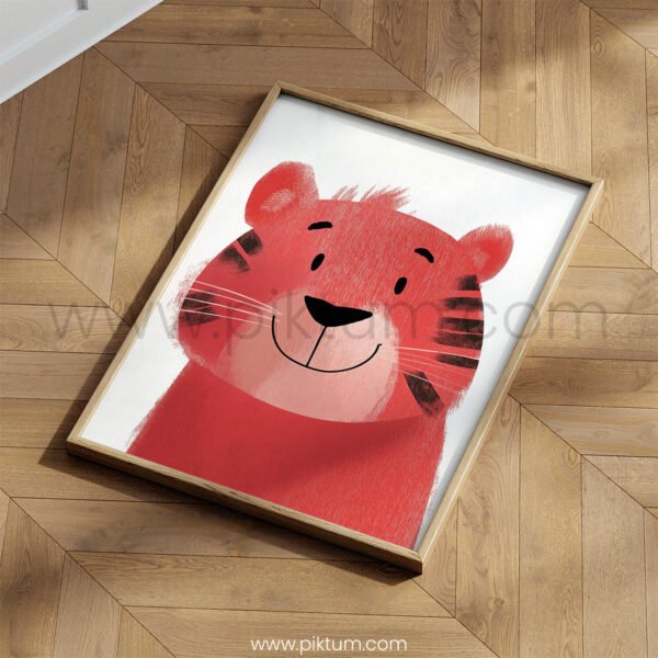Friendly Bear Illustration Wall Art – Cozy Woodland Animal Print