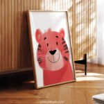 Friendly Bear Illustration Wall Art – Cozy Woodland Animal Print