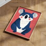 Cute Koala Wall Art – Modern Animal Illustration for Nursery & Kids Decor