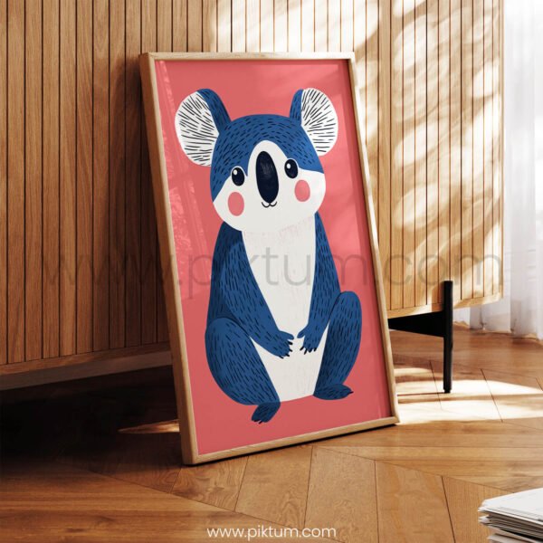 Cute Koala Wall Art – Modern Animal Illustration for Nursery & Kids Decor