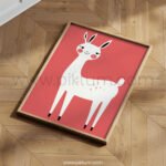 Minimal Deer Wall Art – Gentle Woodland Animal Print for Nursery Decor