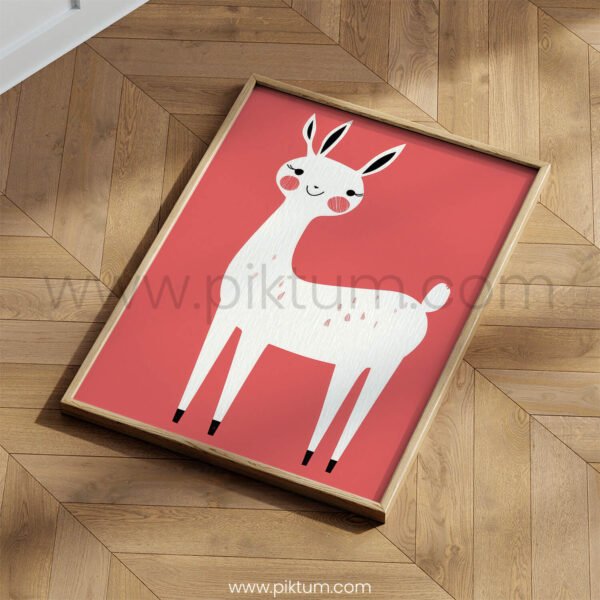 Minimal Deer Wall Art – Gentle Woodland Animal Print for Nursery Decor